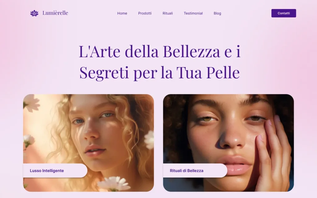 Progetto Skin Care Sito Web
